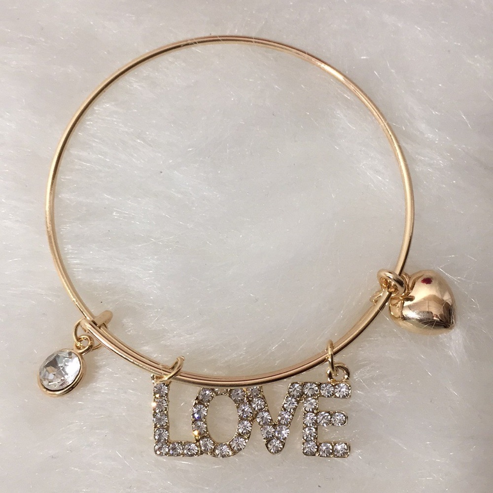 🌹3/$15 Palm Beach Wire Rhinestone Charm Bracelet - Picture 3 of 7